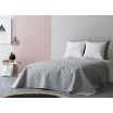 Oboustranné deky na postel v bílo šedé barvě s abstrakným vzorem