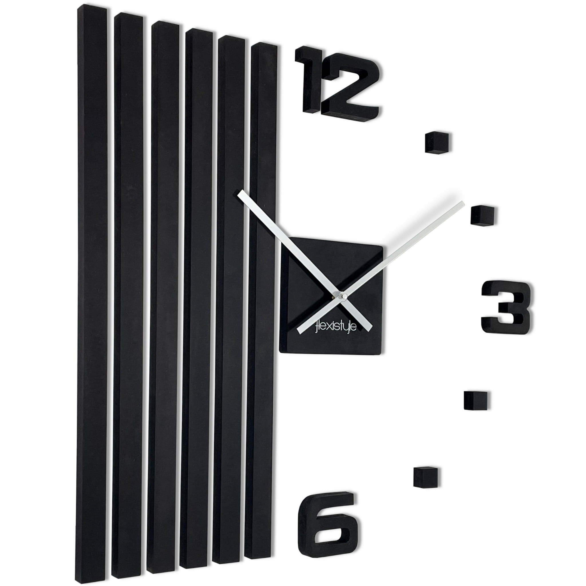 Luxusní nastěnné dřevěné hodiny v černé barvě