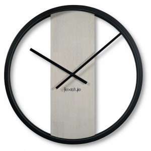 Bílo - černé kulaté nástěnné hodiny