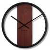 Mahagonové nástěnné hodiny ze dřeva a kovu 50 cm