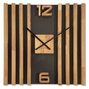 Dřevěné lamelové nástěnné hodiny 60cm