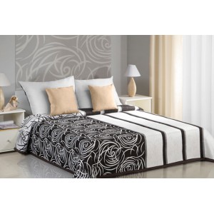 Krémově hnědé oboustranné přikrývky na postel s abstrakným vzorem