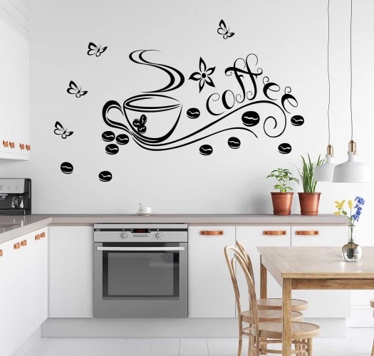 Nálepka na zeď do kuchyně šálek kávy COFFEE