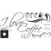 Nálepka na zeď s textem I LOVE COFFEE
