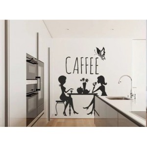 Nálepka na zeď do kuchyně kamarádky na kávě