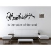 Nálepka na zeď nápis MUSIC IS THE VOICE OF THE SOUL
