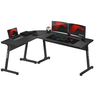 Prostorný rohový stůl HERO 6.0 v černé barvě
