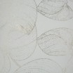 Sametový středový ubrus s lesklým potiskem bílých listů