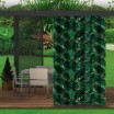 Zelený závěs do zahradního altánku s motivem listů 155x220 cm