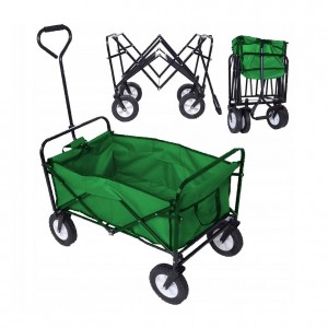 Praktický víceúčelový přepravní vozík v zelené barvě
