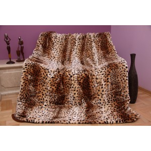 Měkká béžová deka s gepardím vzorem