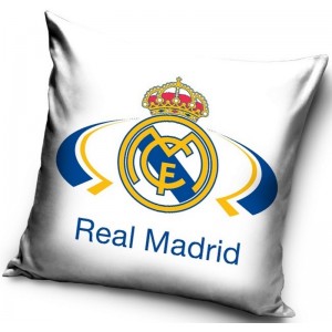 Bílý povlak na polštář se vzorem Real Madrid