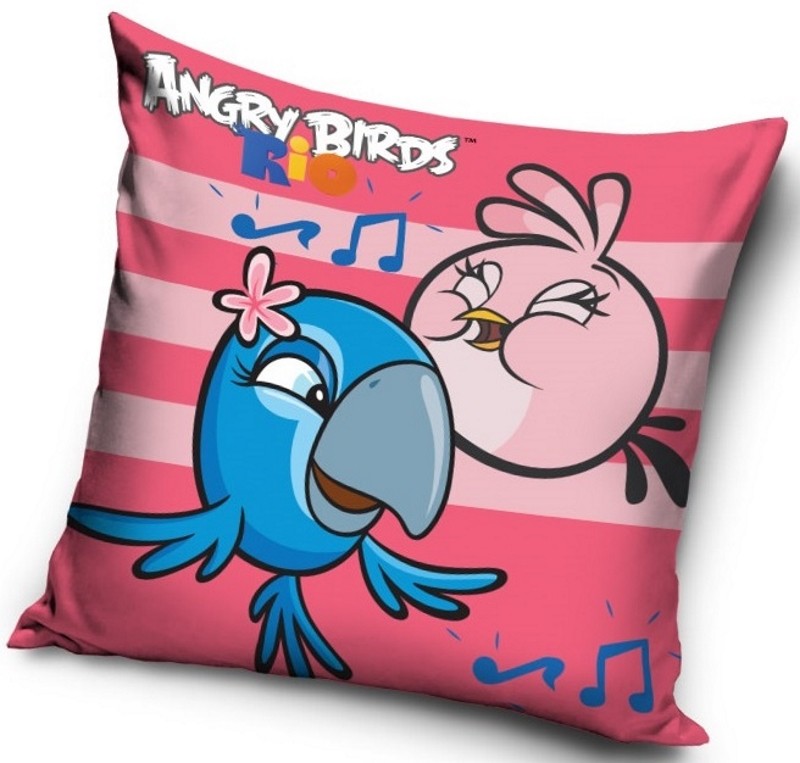 Růžový povlak na polštář Angry Birds