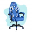 Dětská židle na hraní HC - 1007 modrá s bílými detaily