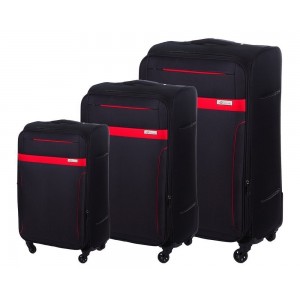 Sada měkkých kufrů Solier STL1316 černo-červená