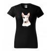 Originální bavlněné dámské tričko s potiskem psa bulteriéra
