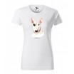 Originální bavlněné dámské tričko s potiskem psa bulteriéra