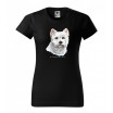 Bavlněné tričko dámské s originálním potiskem West Highland Terrier