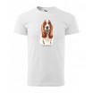 Originálne pánske bavlnené tričko s potlačou poľovníckeho psa basset