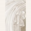 Krémová záclona FRILLA s volánky na stříbrných průchodkách 350 x 250 cm