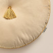 Krémový sametový kulatý dekorativní polštář