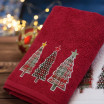 Bavlněný vánoční ručník bílý se stromečky