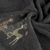 Bavlněný vánoční ručník šedý s jelenem