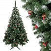 Umělý vánoční stromek jedle s červeným jeřábem a šiškami 180 cm