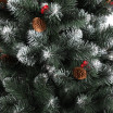 Umělý vánoční stromek jedle s červeným jeřábem a šiškami 180 cm
