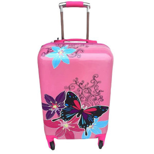 Dětský cestovní kufr růžový s motýlkem 45l