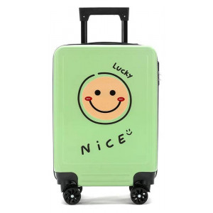 Dětský cestovní kufr zelený se smajlíkem 45l
