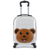 Dětský cestovní kufr 3D starorůžový s medvědem 31l