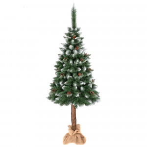 Vánoční stromeček na kmínku se šiškami a ozdobami 220 cm