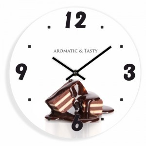Kuchyňské nástěnné hodiny s motivem čokolády
