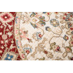 Kulatý vintage koberec krémové barvy