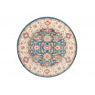 Kulatý vintage koberec modro béžový