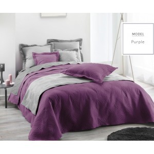 Dekorativní fialový přehoz na manželskou postel 220x240 cm
