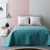 Oboustranné přehozy na postel v tyrkysově šedé barvě 