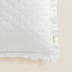 Romantický povlak na polštář MOLLY v zářivě bílé barvě 45 x 45 cm