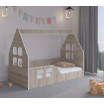 Dětská postel Montessori domeček 140 x 70 cm v dekoru dub sonoma levý