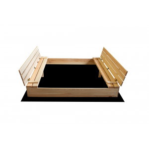 Dětské dřevěné pískoviště s lavicemi 160 x 160 cm - uzavíratelné