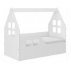 Dětský domeček na postel 140 x 70 cm bílý levý