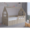 Dětský domeček na postel 160 x 80 cm v dekoru dub sonoma pravý