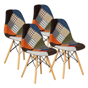 Sada 4 patchworkových židlí MODERNHOME