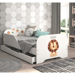 Dětská postel MIKI 160 x 80 cm s motivem lva