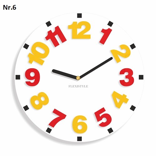 Dětské nástěnné hodiny s barevnými čísly